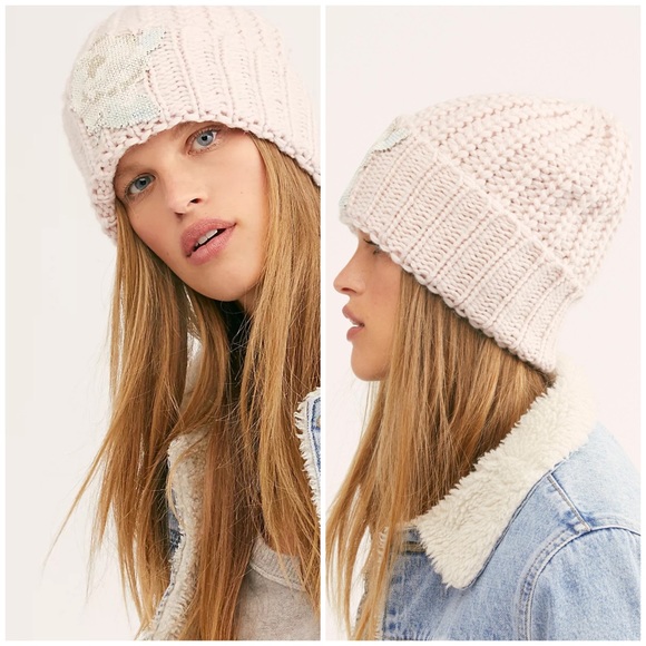 Free People Everything Rosy Beanie Thick Knit